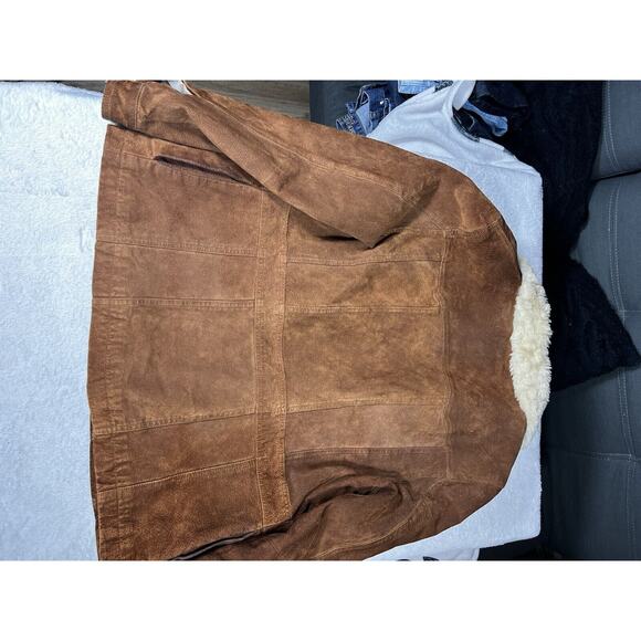 Vintage Wilsons Leather Maxima Suede Faux Fur Trim Jacket in Brown Size XL - Picture 12 of 14